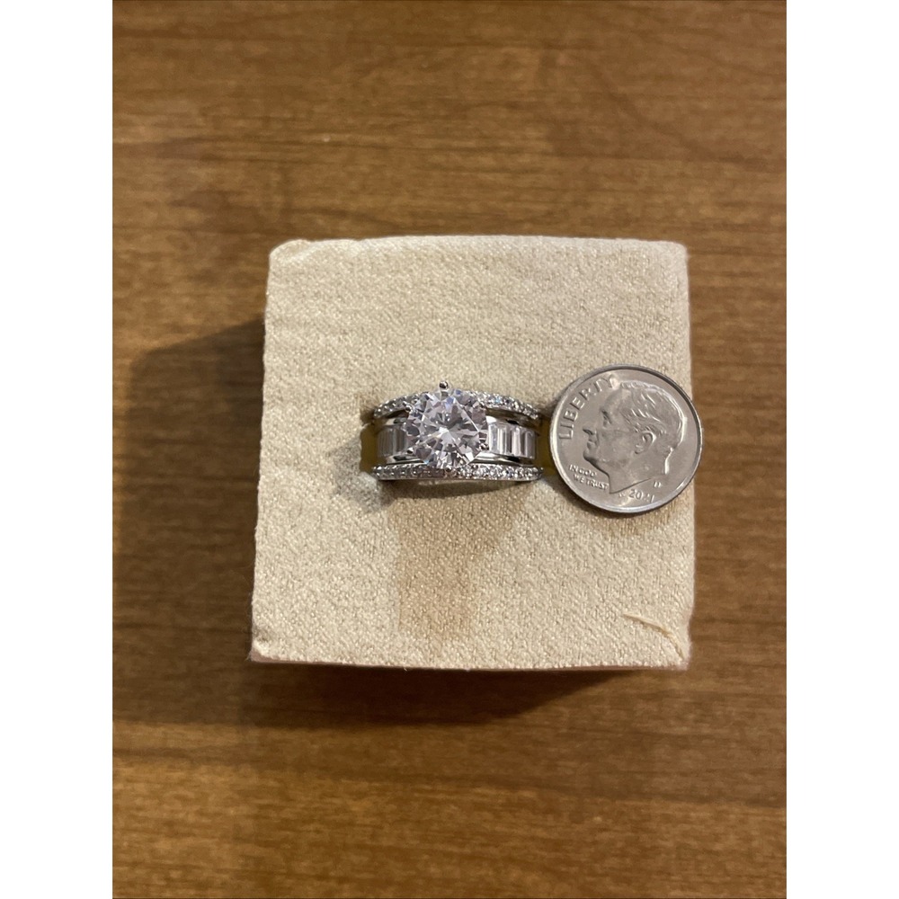 JTV GM 9.25 Sterling Silver CZ Engagement Wedding Anniversary Ring Size 5 - Picture 8 of 11